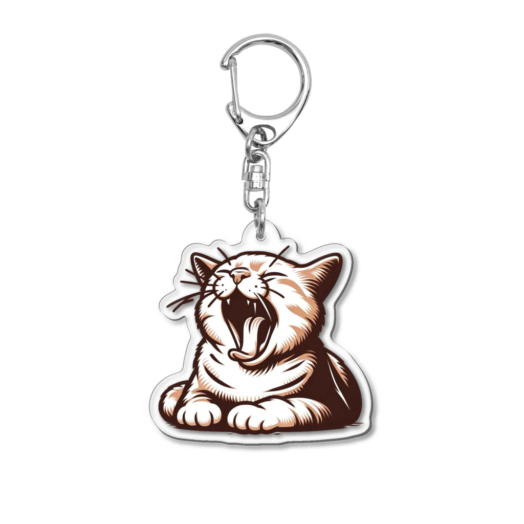 メタのあくび猫 Acrylic Key Chain