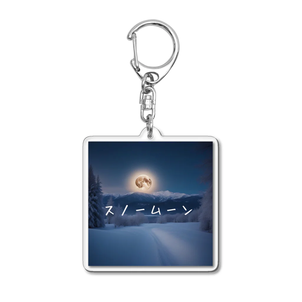 某アニメ風グッズの【満月】光るスノームーン Acrylic Key Chain