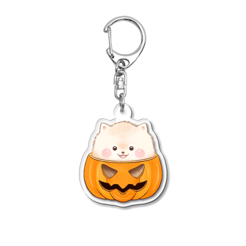 HAPPYMOCO storeのモコちゃん（かぼちゃ） Acrylic Key Chain