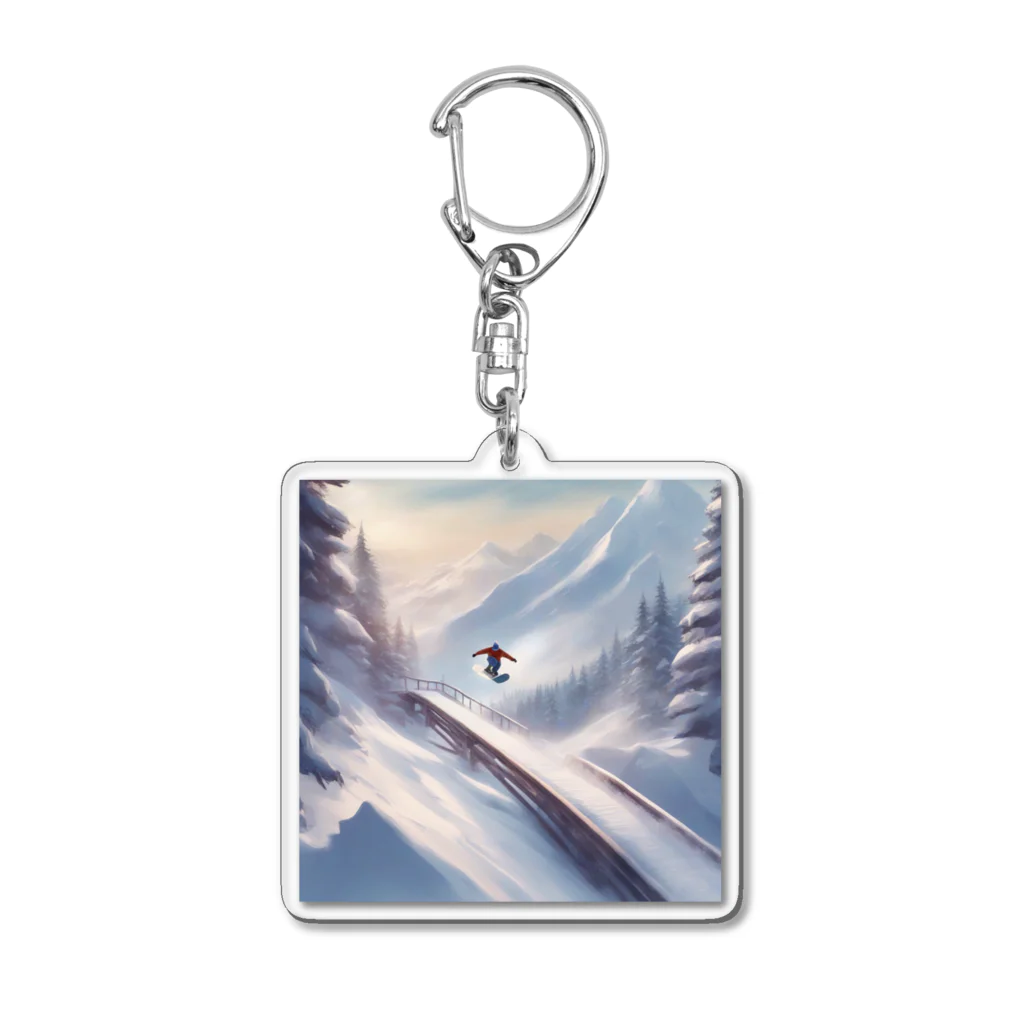 taka_nirvanaの鮮やかなスノーボーダー Acrylic Key Chain