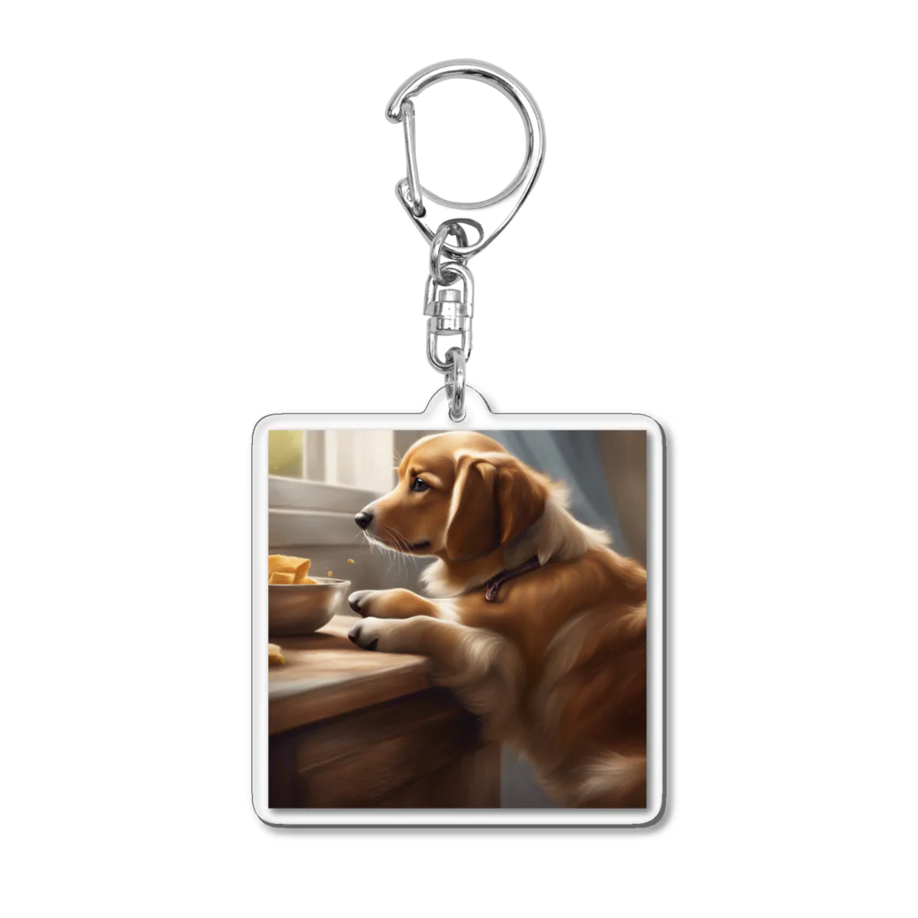 ponazuの帰りを待つ犬 Acrylic Key Chain