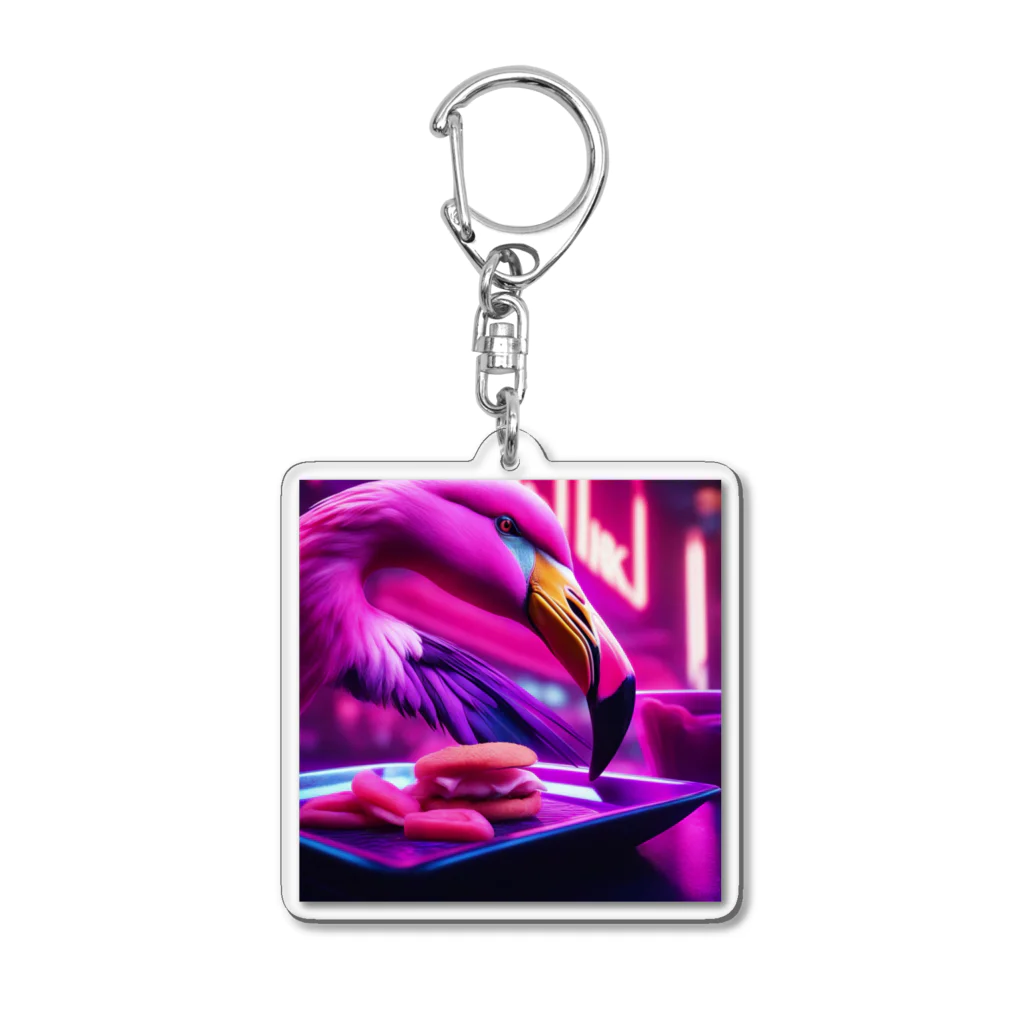 Kokoro-nagomu-Nagomiのフラミンゴ18 Acrylic Key Chain