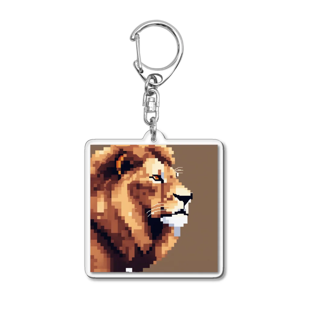 potechi2の毛づくろいをしているライオンの腹部 Acrylic Key Chain