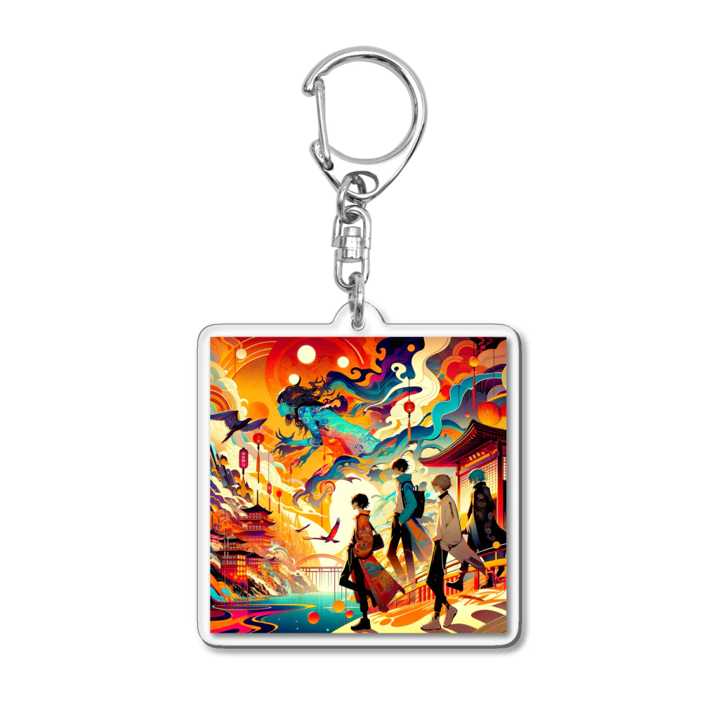 Dream Land ❥•♪♫¸¸.✿' WalT ༻の永遠の旅路：アーティスティック・オデッセイ・スマホケース" Acrylic Key Chain