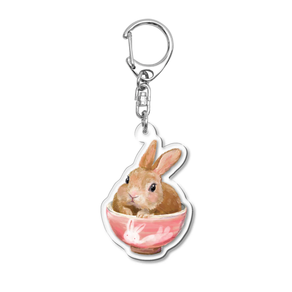 うさぎのうみちゃんねるショップのPets for You作品〜お茶わんうみ（おとなVer.） Acrylic Key Chain