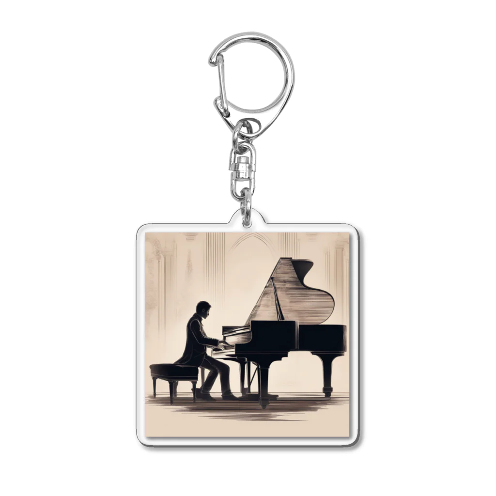 stonefishのピアノを弾く天使 Acrylic Key Chain