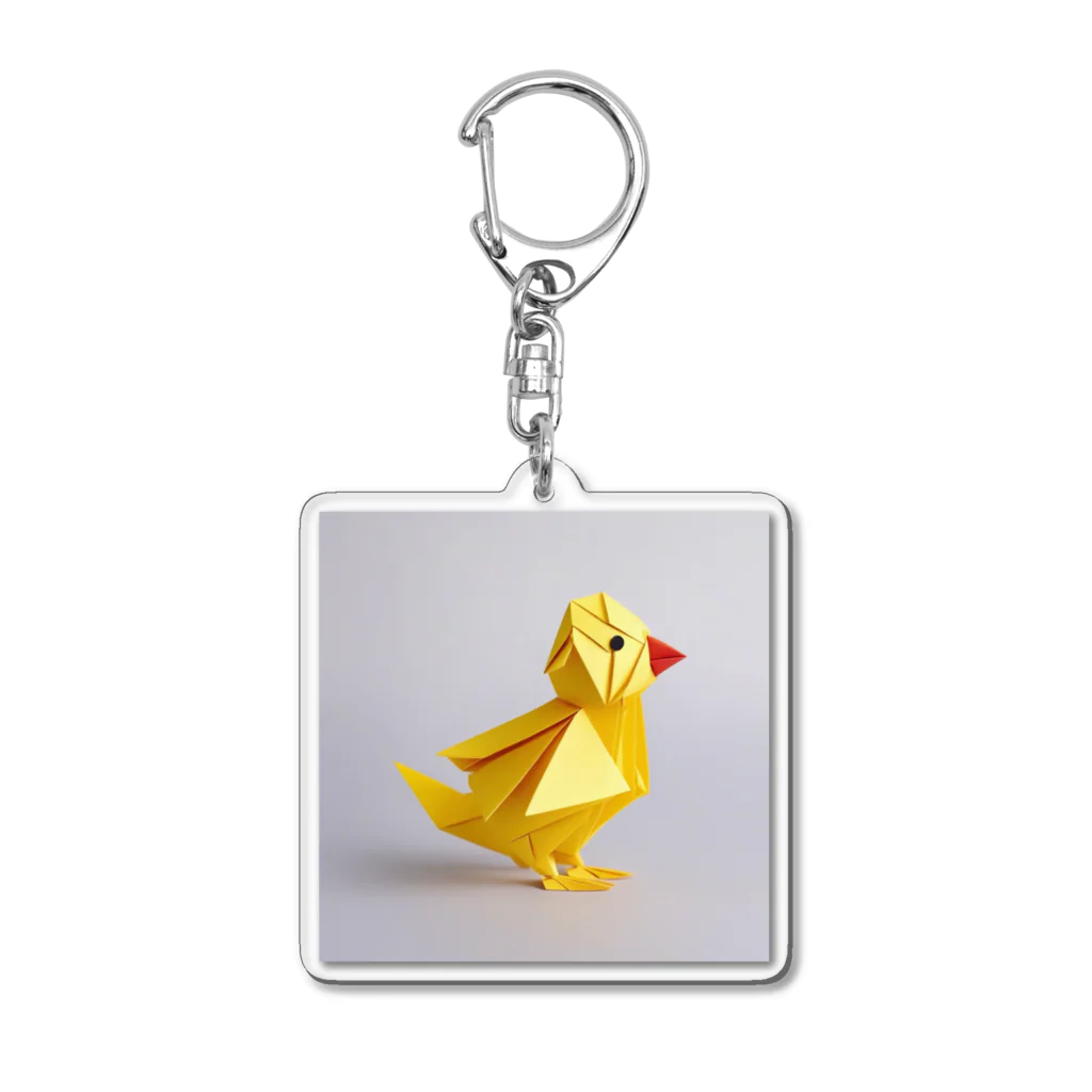 いろとりどりのどうぶつの折り紙ひよこグッズ Acrylic Key Chain