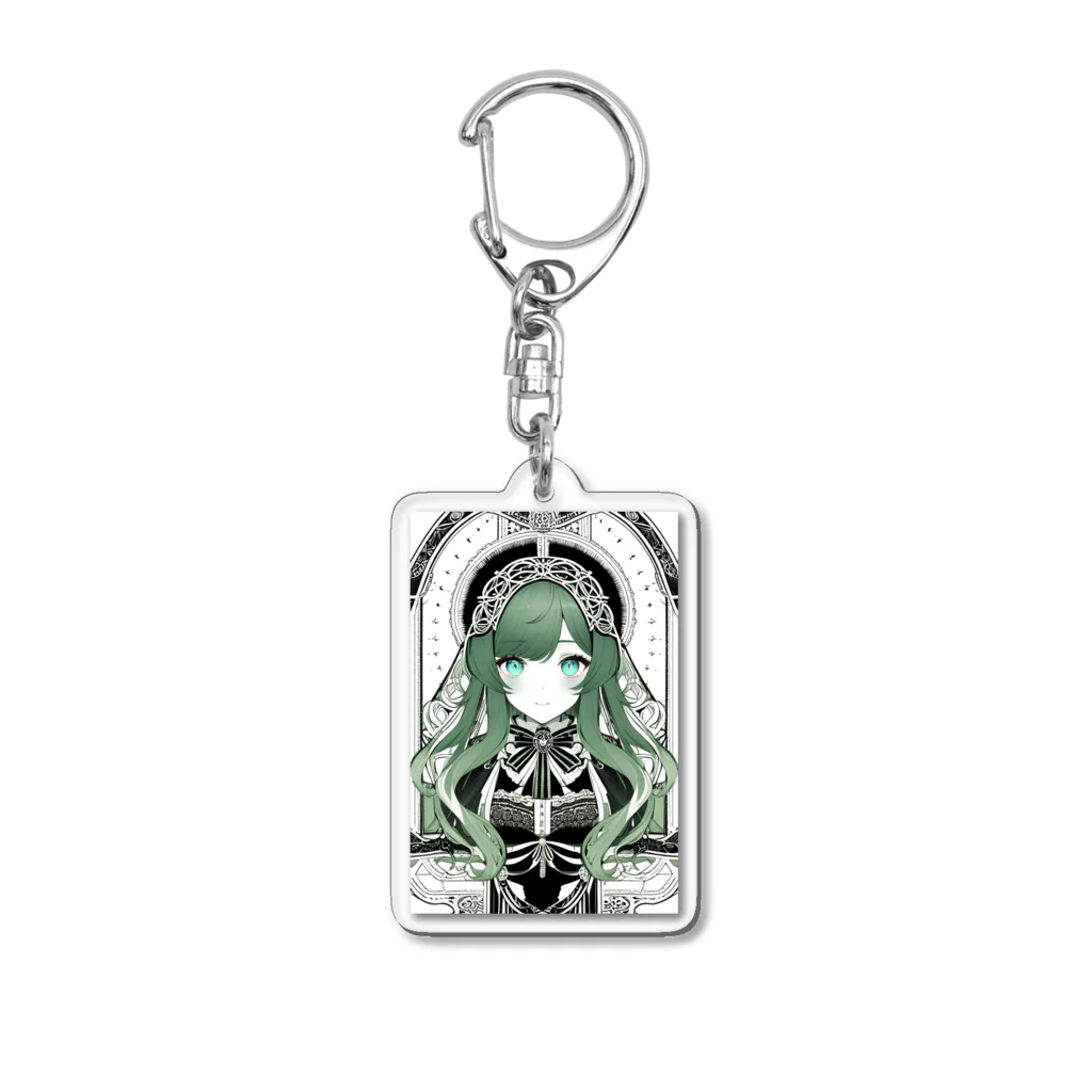 kyon1aiartの㎇ちゃん　グレースケール風　B Acrylic Key Chain