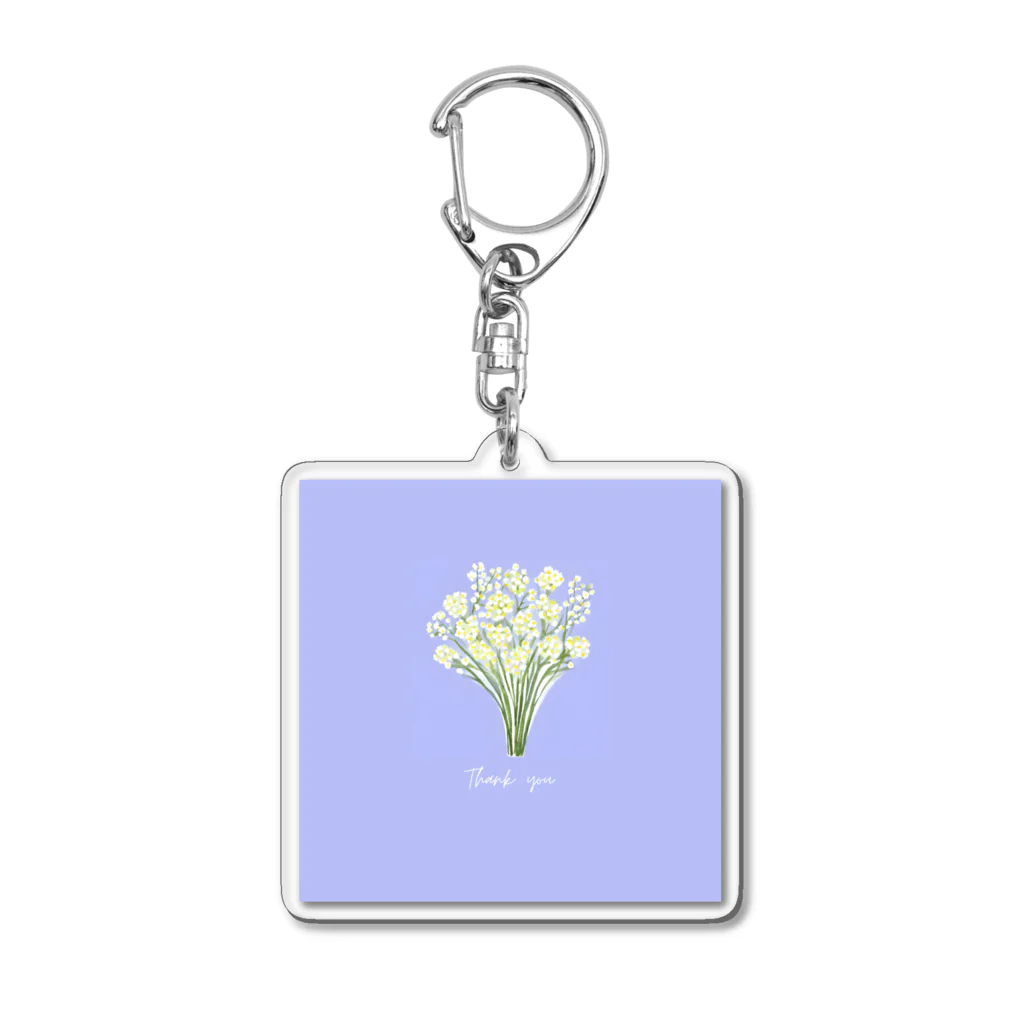 minflower shopのかすみ草 ブルー Acrylic Key Chain