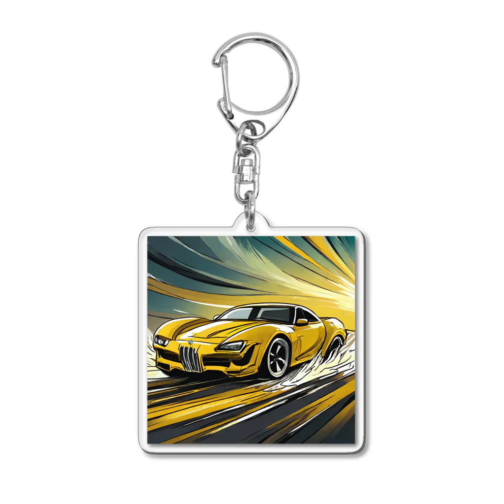 Try Anythingのイエロー スポーツカー コレクション Acrylic Key Chain