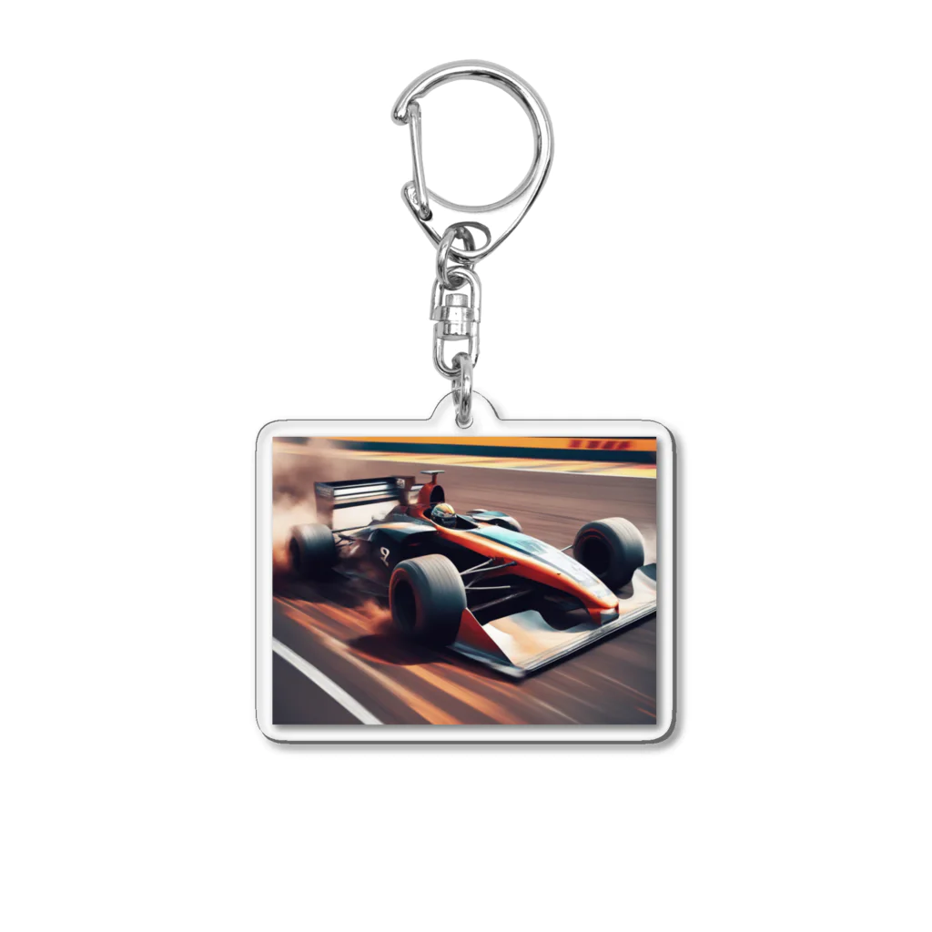 Kamumaのレーシングカーのスリリングな一瞬 Acrylic Key Chain