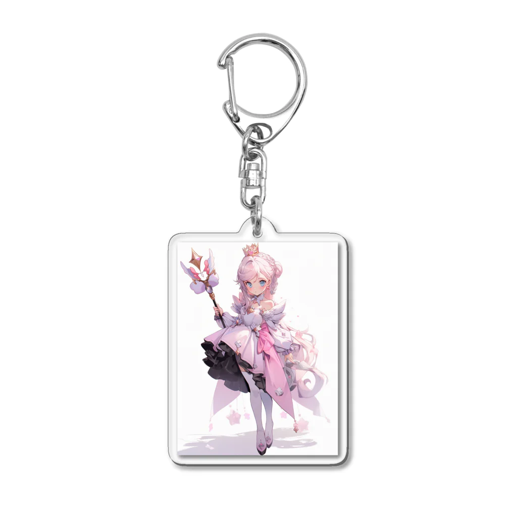 AQUAMETAVERSEのアニメ風ピンクのお姫さま　なでしこ1478 Acrylic Key Chain