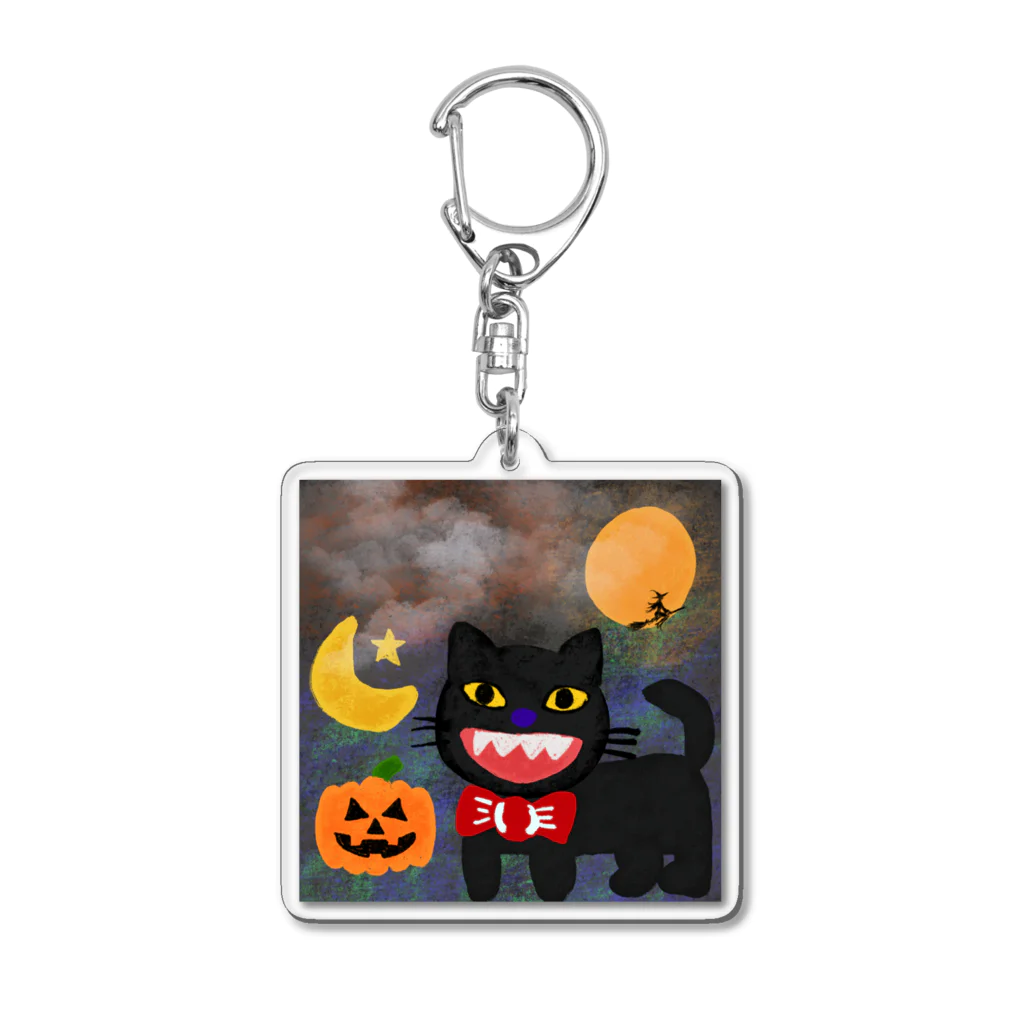 sara nerdのハロウィン🎃くろねこ🐈‍⬛ Acrylic Key Chain