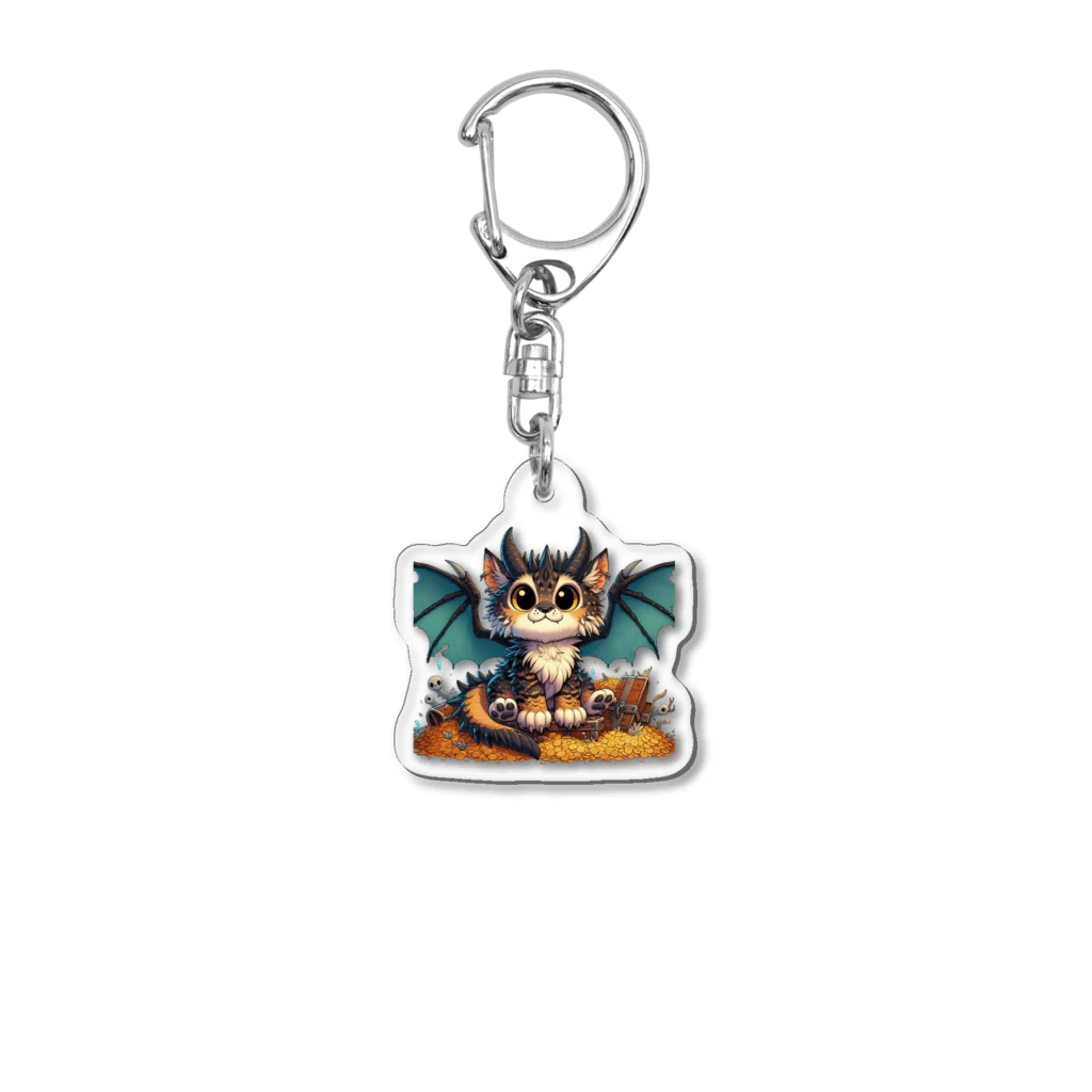 nekodoragonの猫ドラゴン　背景透過ver Acrylic Key Chain