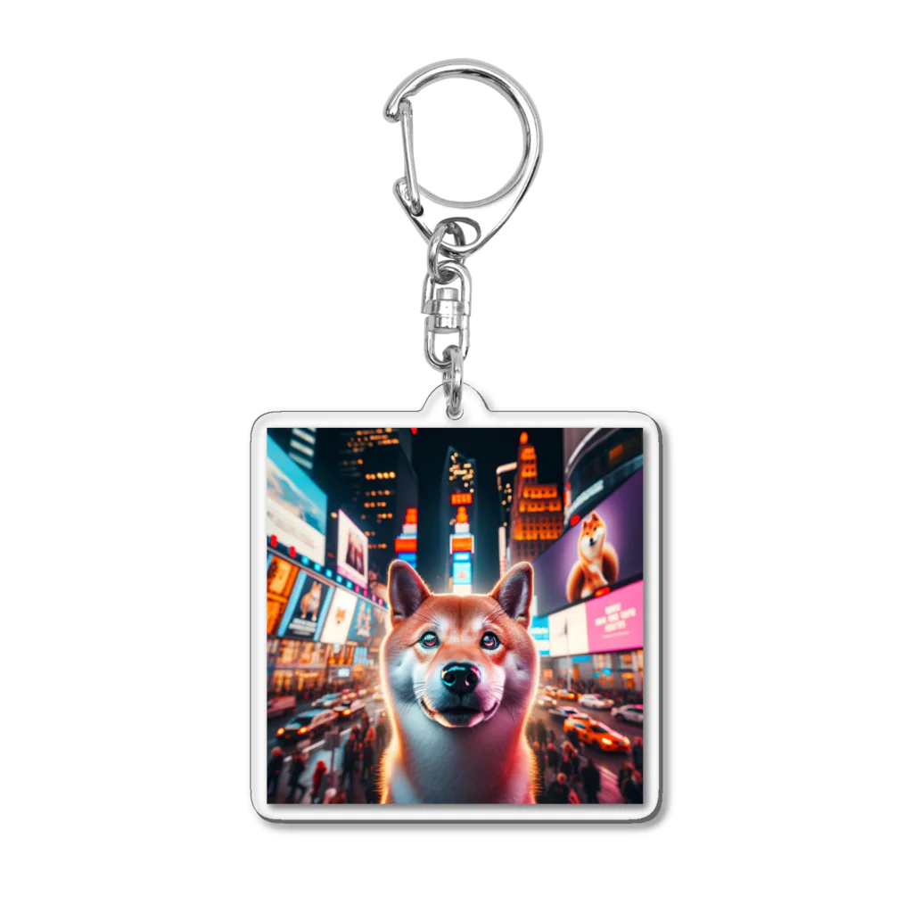 japantravelの柴犬のニューヨーク散歩 Acrylic Key Chain