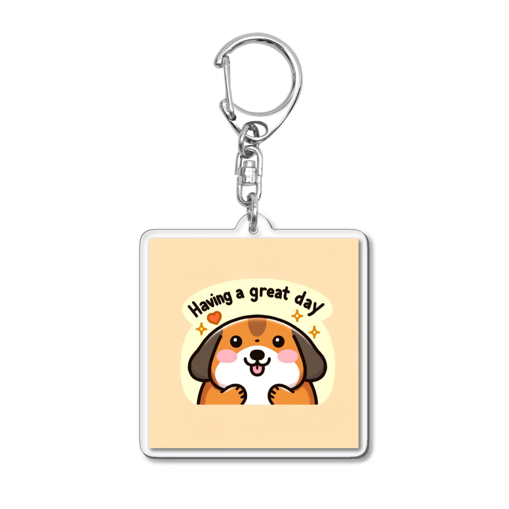 HAKUBIのHaving a great day ぽっちゃり犬 Acrylic Key Chain