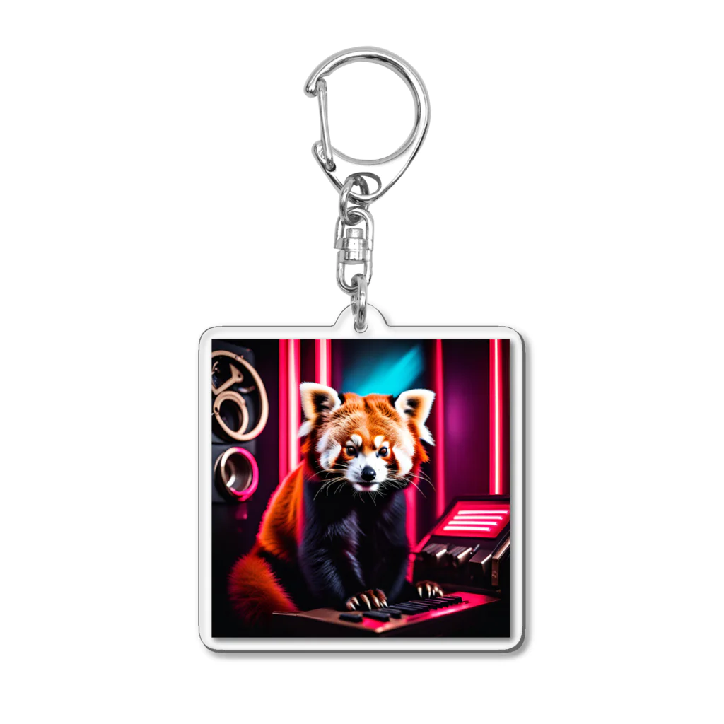 SERIY_SHOPのネオンカラーのレッサーパンダ Acrylic Key Chain