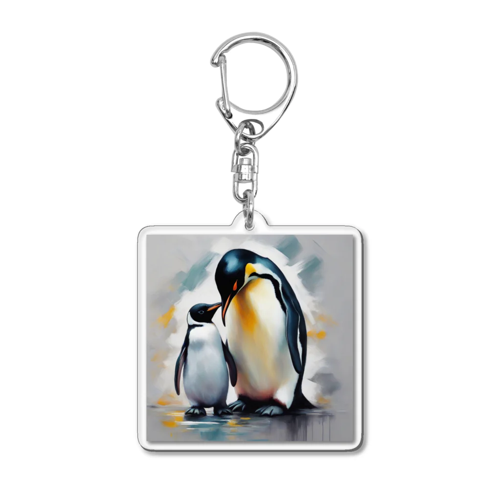 akipen76の愛する家族と幸せに暮らすペンギン Acrylic Key Chain