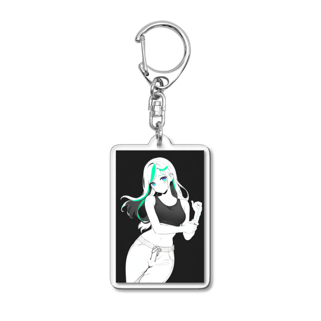 kyon1aiartの㎇ちゃん　グレースケール風　D Acrylic Key Chain