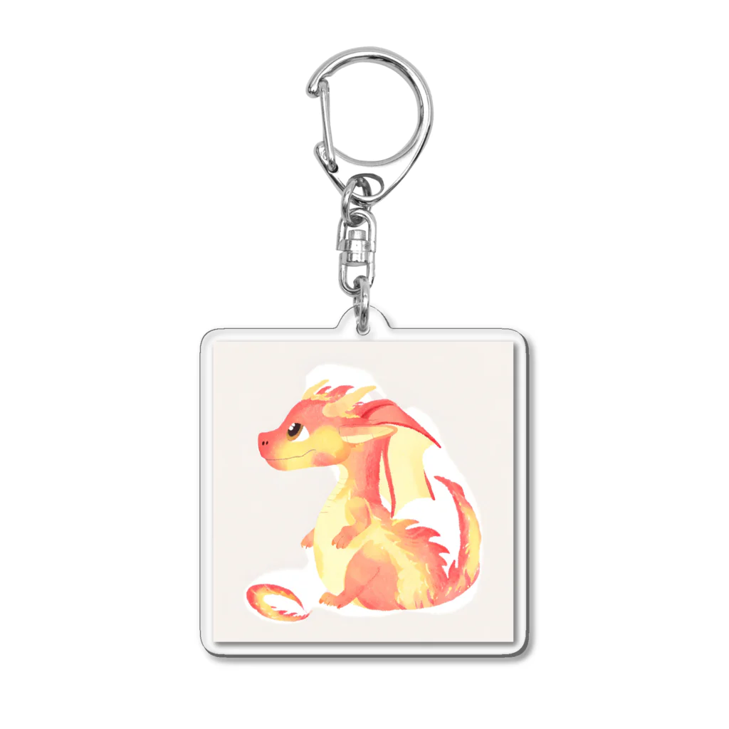 ニャン丸の火の世界に生まれたドラゴン Acrylic Key Chain