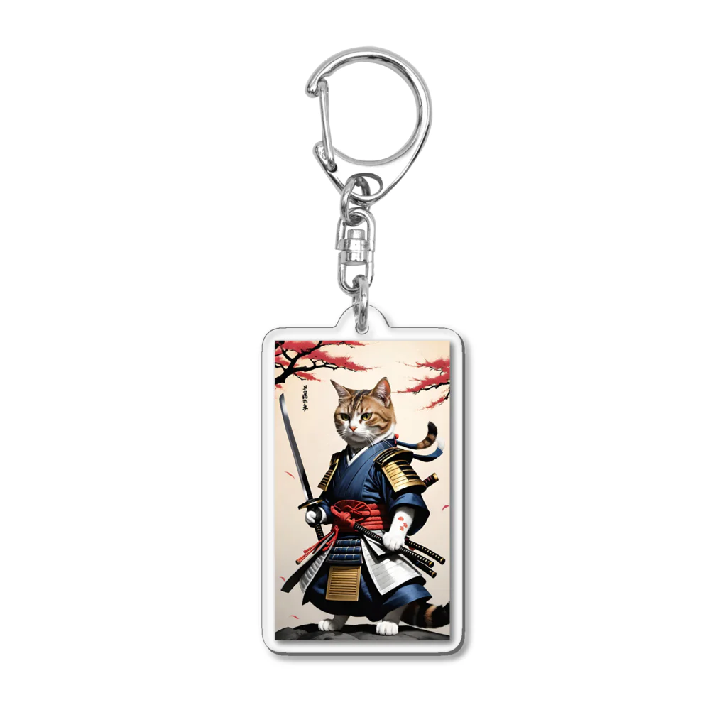 カジャ　かつみ　katsumi kajaの猫サムライパート2 Acrylic Key Chain