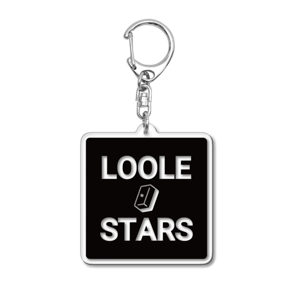 LOOLE★STARS-ルールスターズ-の四角 ロゴ ローマ字 黒 アクキー Acrylic Key Chain