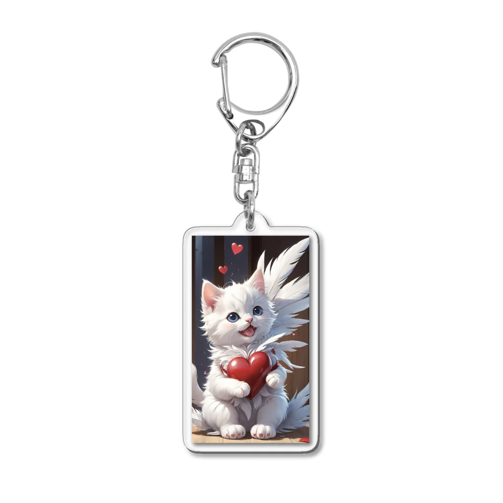 Be.BonHa 【ビーボナ】のハートを抱いた子猫 Acrylic Key Chain