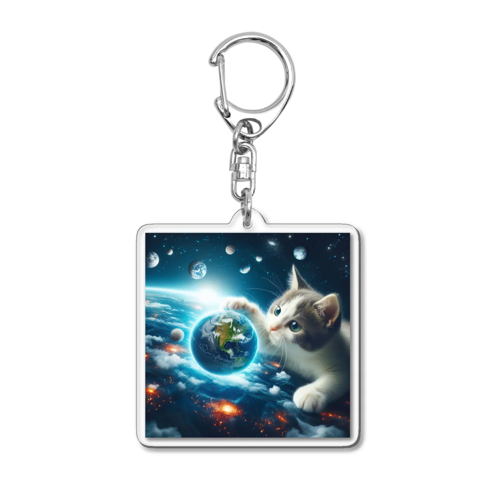 kochi-51の宇宙猫 Acrylic Key Chain