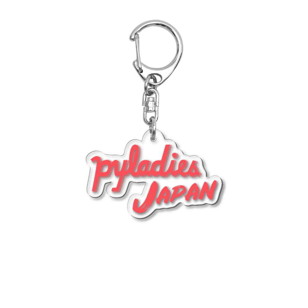 PyLadiesTokyoのPyLadies Japan 赤文字ver アクリルキーホルダー