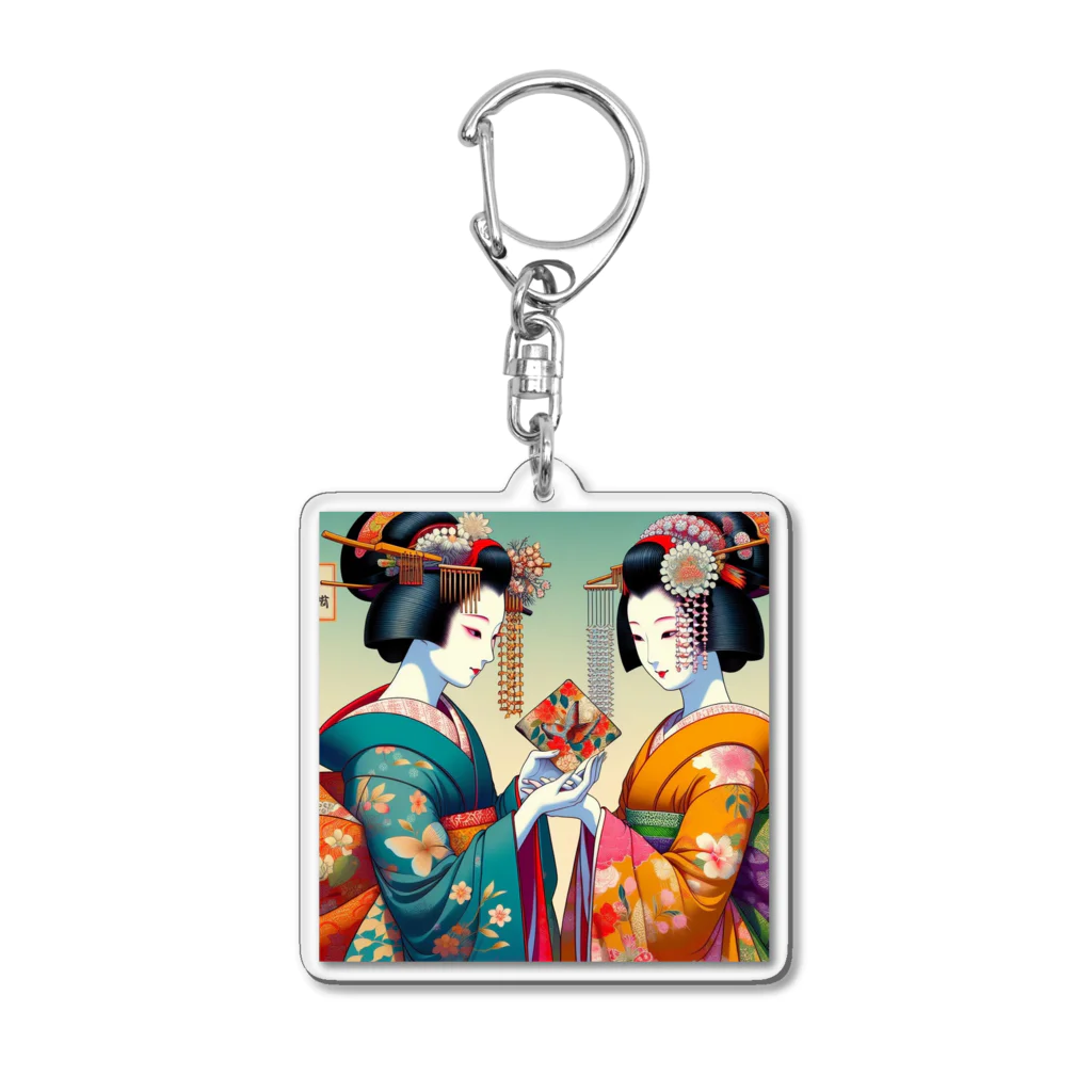 日本の風景 COOL JAPANの日本の風景:素敵な舞妓さん、Japanese scenery: lovely maiko Acrylic Key Chain