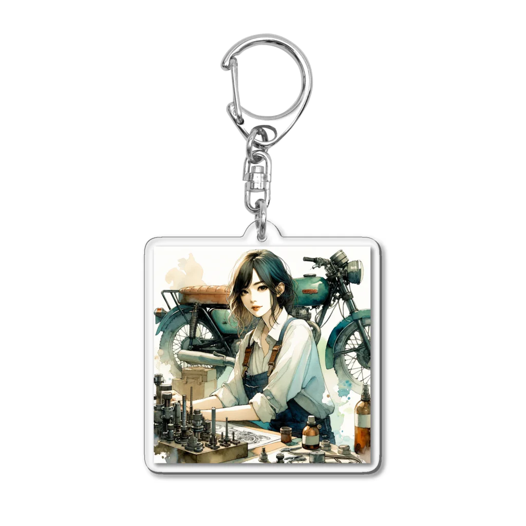 ヨーカズのバイク女子サキ Acrylic Key Chain