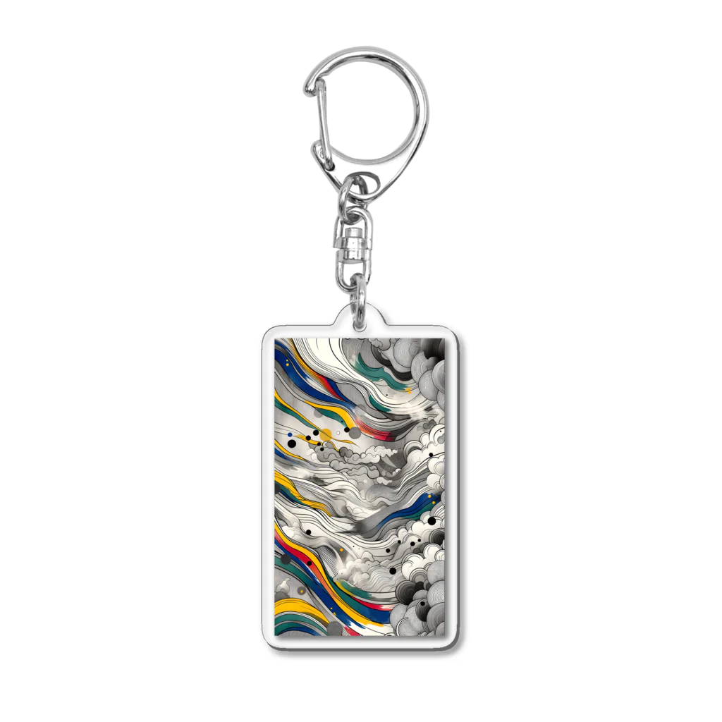 sukoyaの墨流しの彩り Acrylic Key Chain