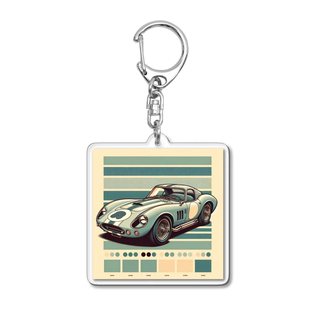 todatodatodaのレトロなスポーツカー Acrylic Key Chain