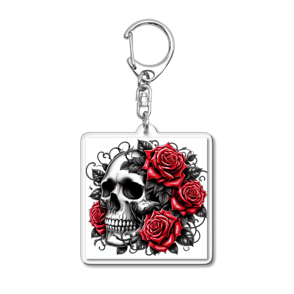 heart-sの薔薇と髑髏 Acrylic Key Chain