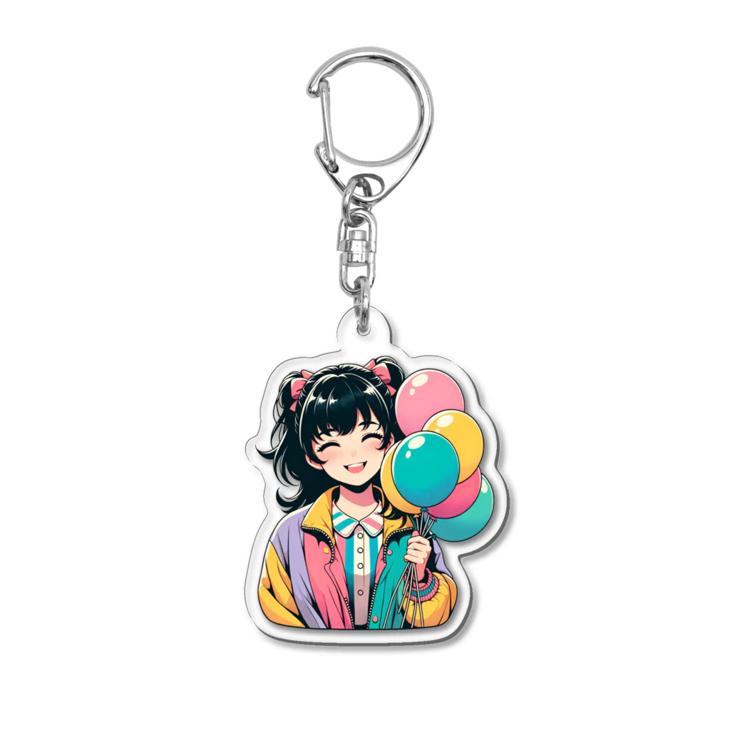 90'sタイムスリップ文具店の80'sバルーン少女① Acrylic Key Chain