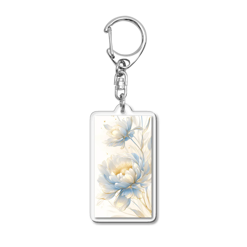 cute styleのLucky Flower Silver Blue Acrylic Key Chain