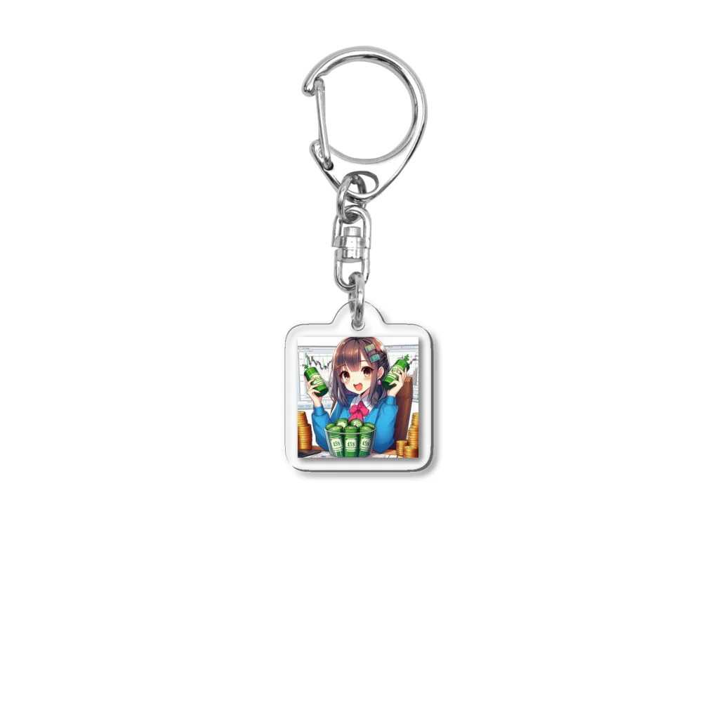 BURABOの魅力的な美少女がNISAで投資 Acrylic Key Chain