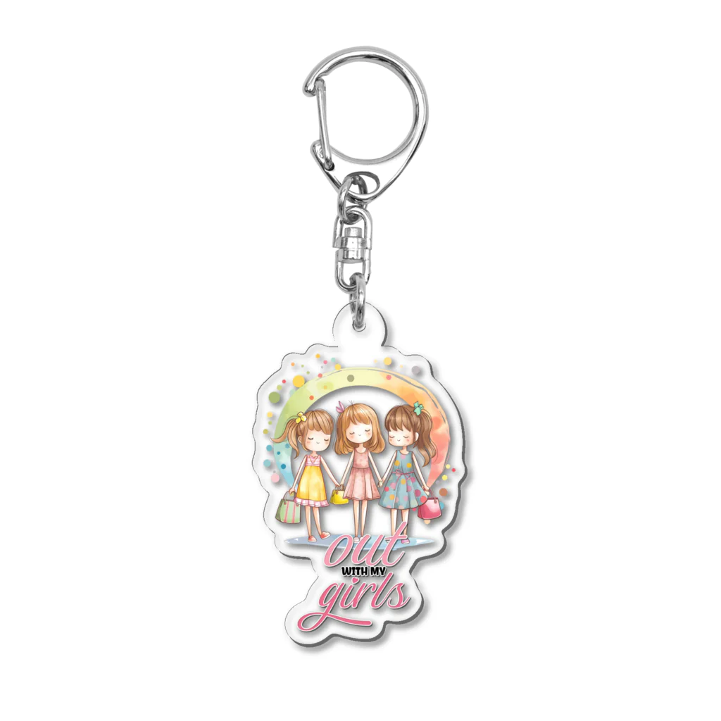 Stylo Tee Shopのガールズとお出かけ Acrylic Key Chain