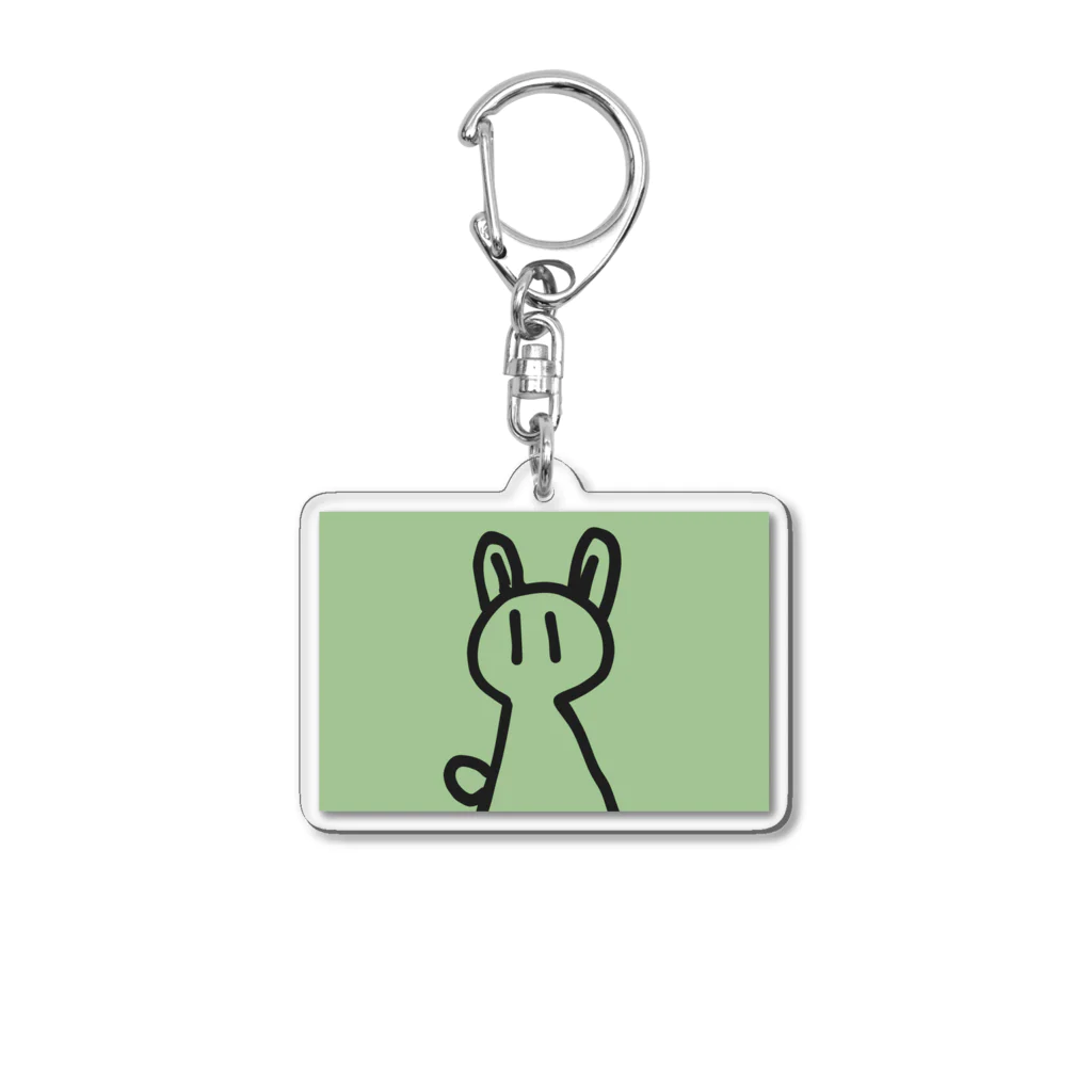 納豆ごはんのウサココスプレをするコンセント君（緑） Acrylic Key Chain