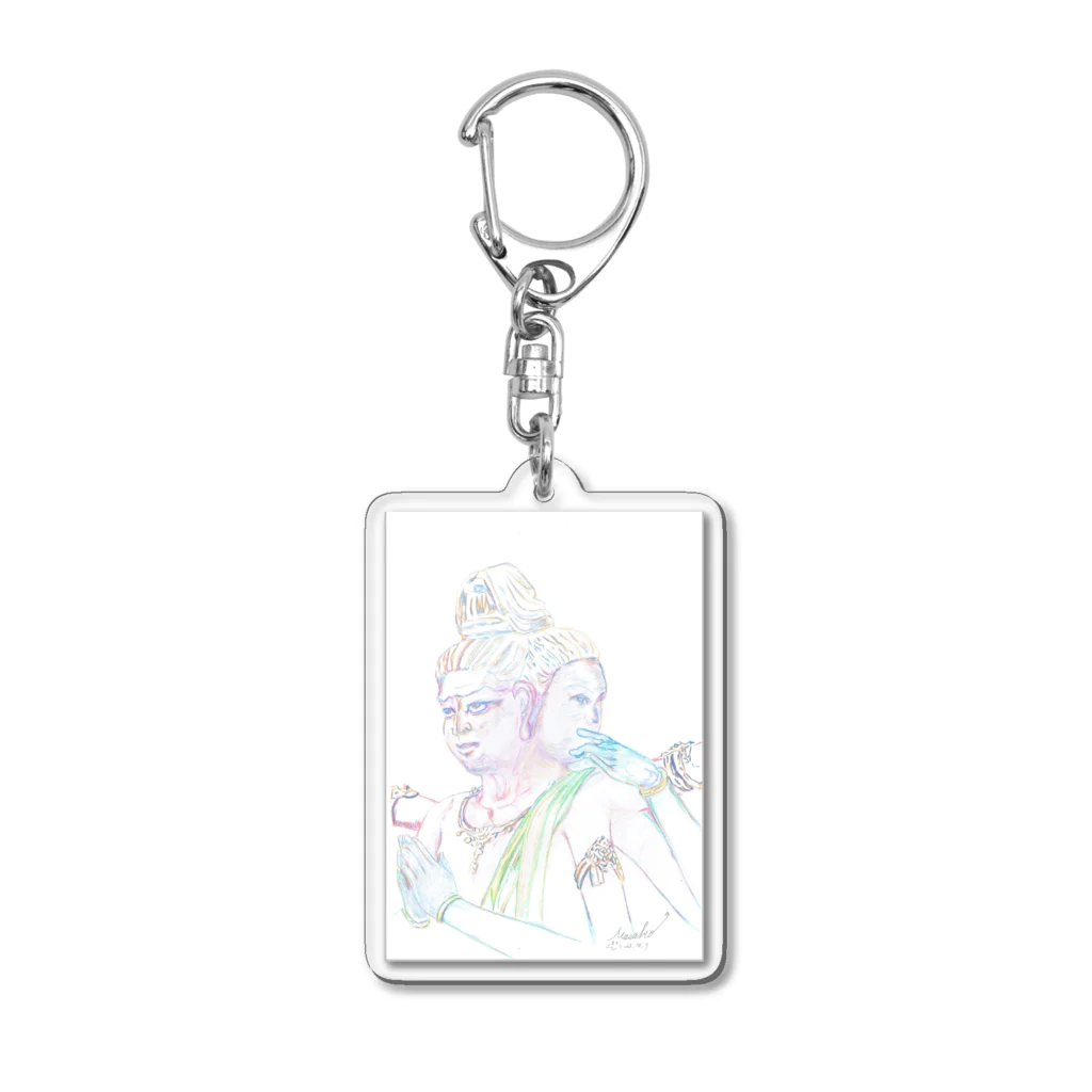 Daria tanakaの阿修羅像デッサン Acrylic Key Chain