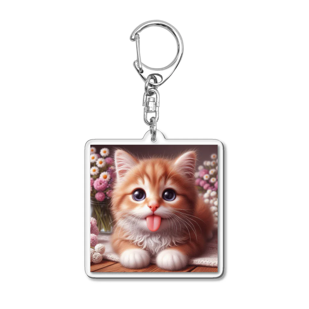 kangekiのあかんべにゃんこNo.2 Acrylic Key Chain