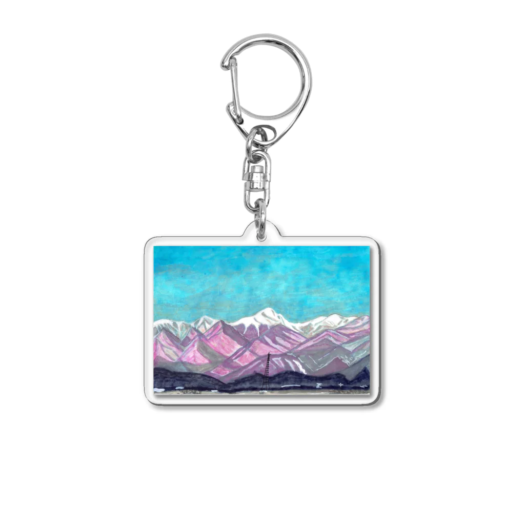 Daria tanakaの常念岳モルゲンロート Acrylic Key Chain