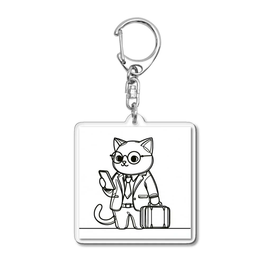 "Urban working cats"の都会で働く猫 Acrylic Key Chain