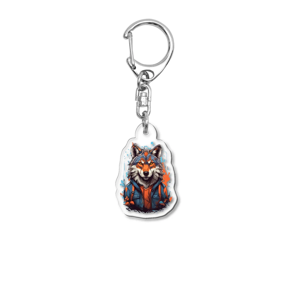 SATUのお店のおおかみ Acrylic Key Chain