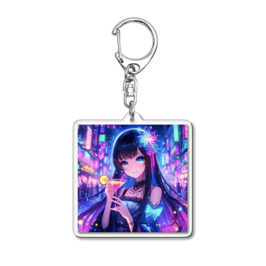 AIデザインちゃんの酒豪AIちゃん　地下アイドルの息抜き Acrylic Key Chain