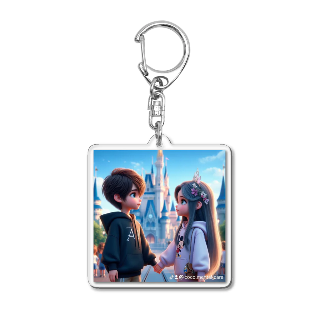 ウエディング♡カップルグッズのPIXAR風カップル アクリルキーホルダー