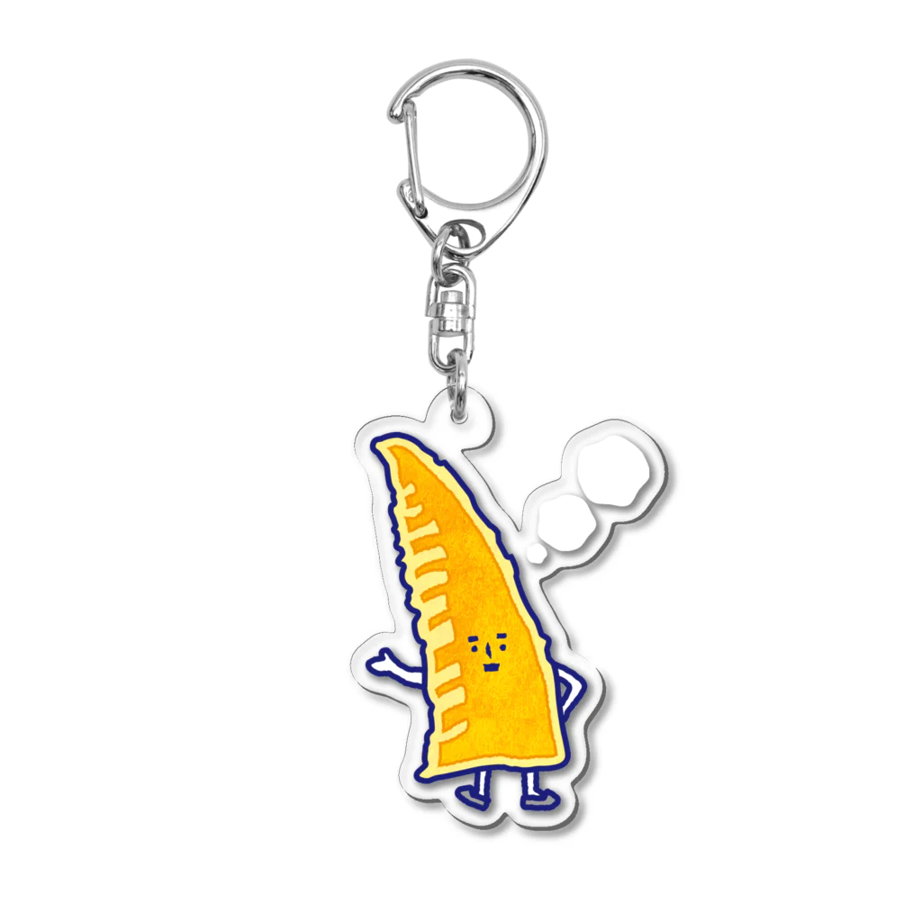 おいしてぃ通信のたけのこの天ぷらくん Acrylic Key Chain