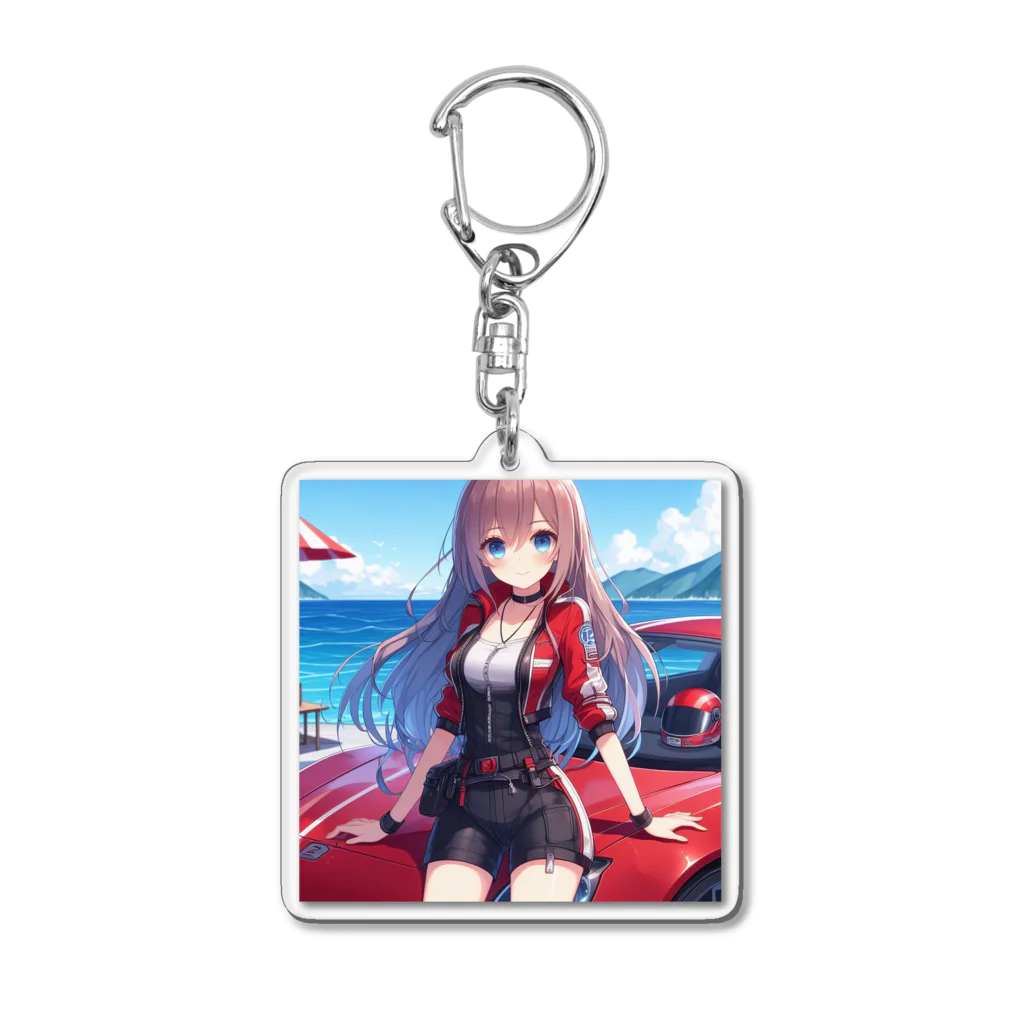 「ワンダーワールド」のスポーツスポーツカー🚗 Acrylic Key Chain