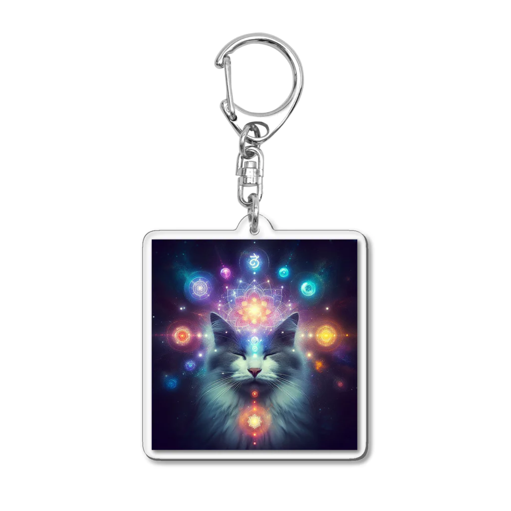 Wabi NekoyamaのChakra Cat Acrylic Key Chain