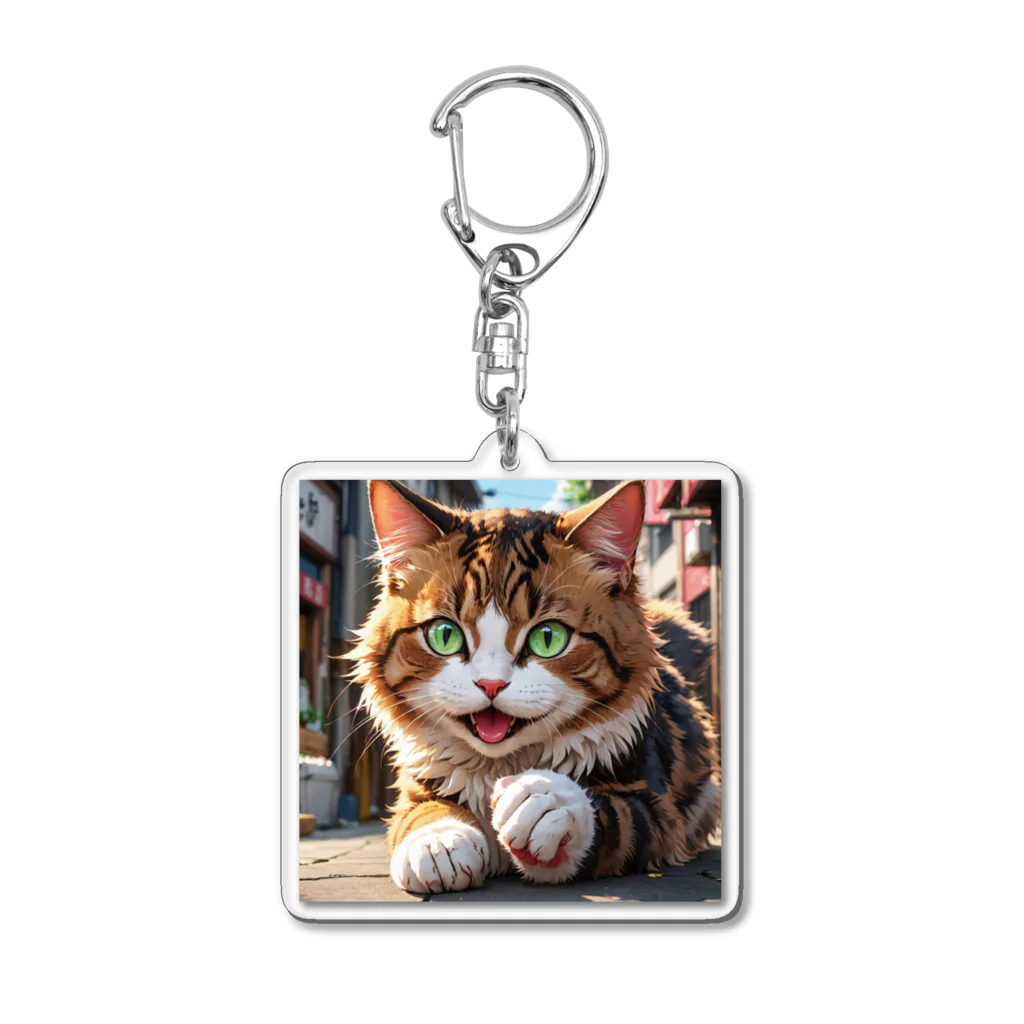 oz-chanの何かしようとしてる猫 Acrylic Key Chain